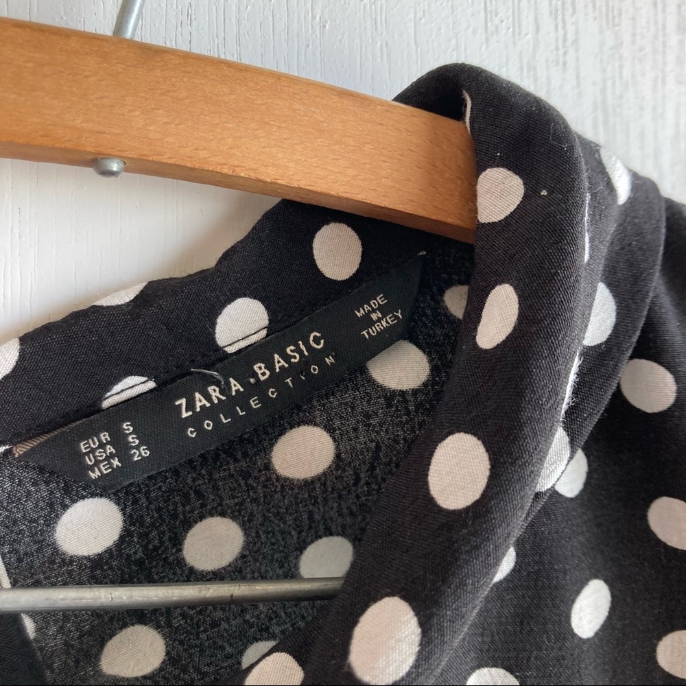 Zara Basic Collection Black With White Polka Dot … - image 5